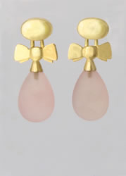 Drop earrings with Rose Quartz
